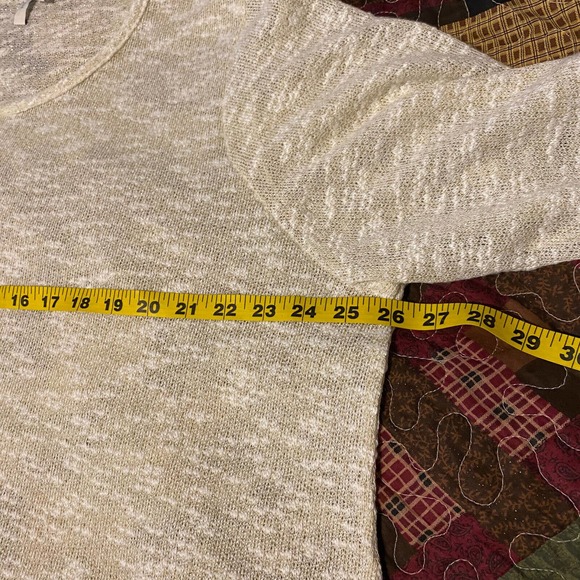 NWT Cato Sz 22/24 Plus Knit Gauzy Chevron Top Shirt Sheer Cream Metallic Gold - Picture 7 of 8